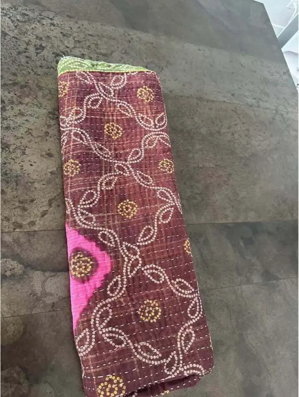 Kantha handmade blanket bed cover